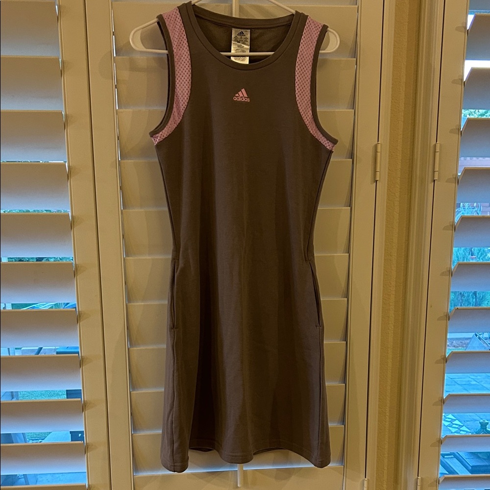 Adidas Gray and Light Pink Sleeveless Sheath Mini Dress